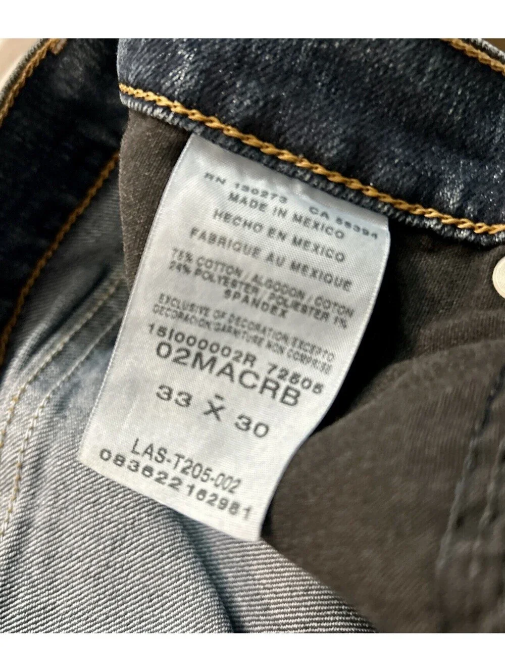 Wrangler 20X Men's Straight Leg Dark Wash Stretch Denim Jeans Regular Fit 33x30